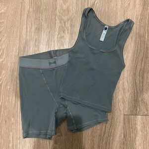 SKIMS Cotton Rib Boxer Tank Set